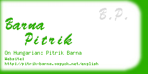 barna pitrik business card